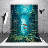 Lofaris Underwater Ruins World Fishing Photography Backdrop